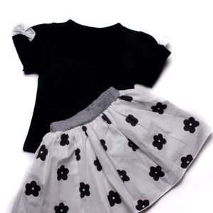 Two pcs kids (girls) floral shirt & skirt set